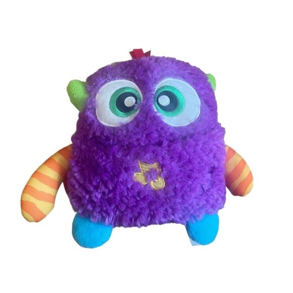 Fisher Price Giggles n Growls PURPLE MONSTER Plush Baby Toy Music Sounds 6" 2016 - Picture 1 of 7